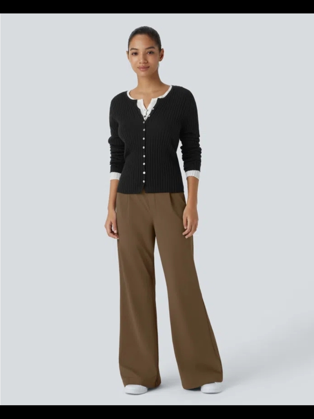 NEW HALARA Flex Daystretch Mid Rise Flare Leg Work Pants in Sepia Brown